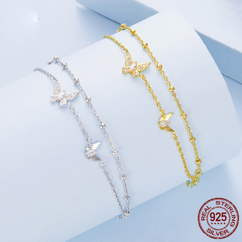 Double layer butterfly bracelet s925 pure silver jewelry for women - Image 2