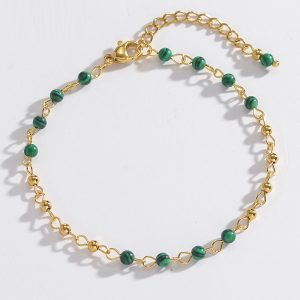 Retro style bead splicing women's bracelet light luxury niche simple temperament stainless steel jewelry