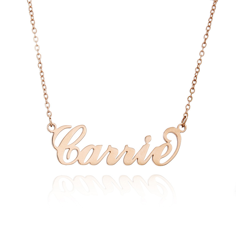 Customized stainless steel necklace that does not fade, women's customized name letter necklace, customized jewelry collarbone chain