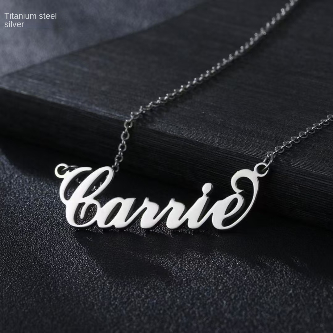 Customized stainless steel necklace that does not fade, women's customized name letter necklace, customized jewelry collarbone chain - Image 4