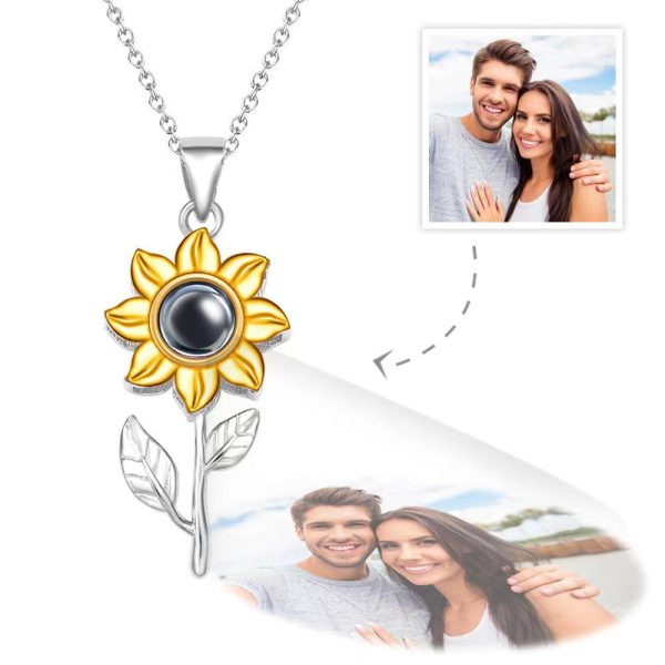100 Languages I Love You Projection Necklace European and American Women Exquisite Sunflower Jewelry Simple Fashion Necklace Women