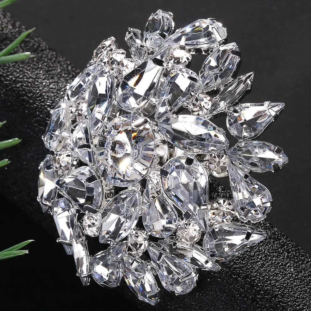 Fashion Round Clip Earrings Geometric Wedding for Women Bling Christmas Gift Rhinestone Clip on Earrings No Piercing Jewelry - Image 4