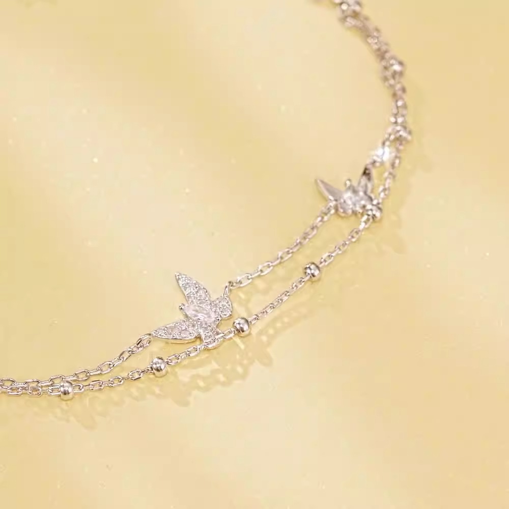 Double layer butterfly bracelet s925 pure silver jewelry for women - Image 7