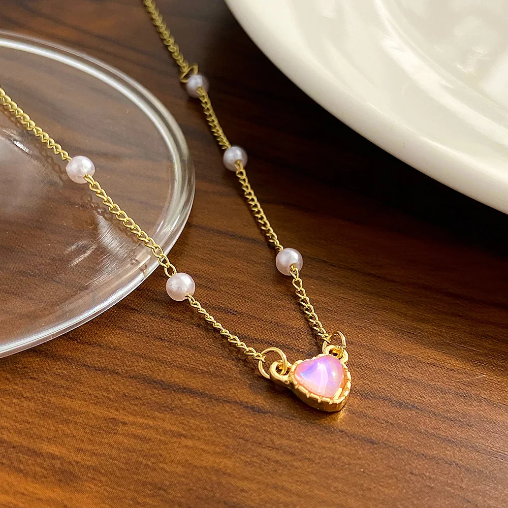 Gold Color Simple Love Heart Pendant Necklace For Women Girl Clavicle Chain Choker New Fashion Trend Jewelry Party Gifts - Image 3