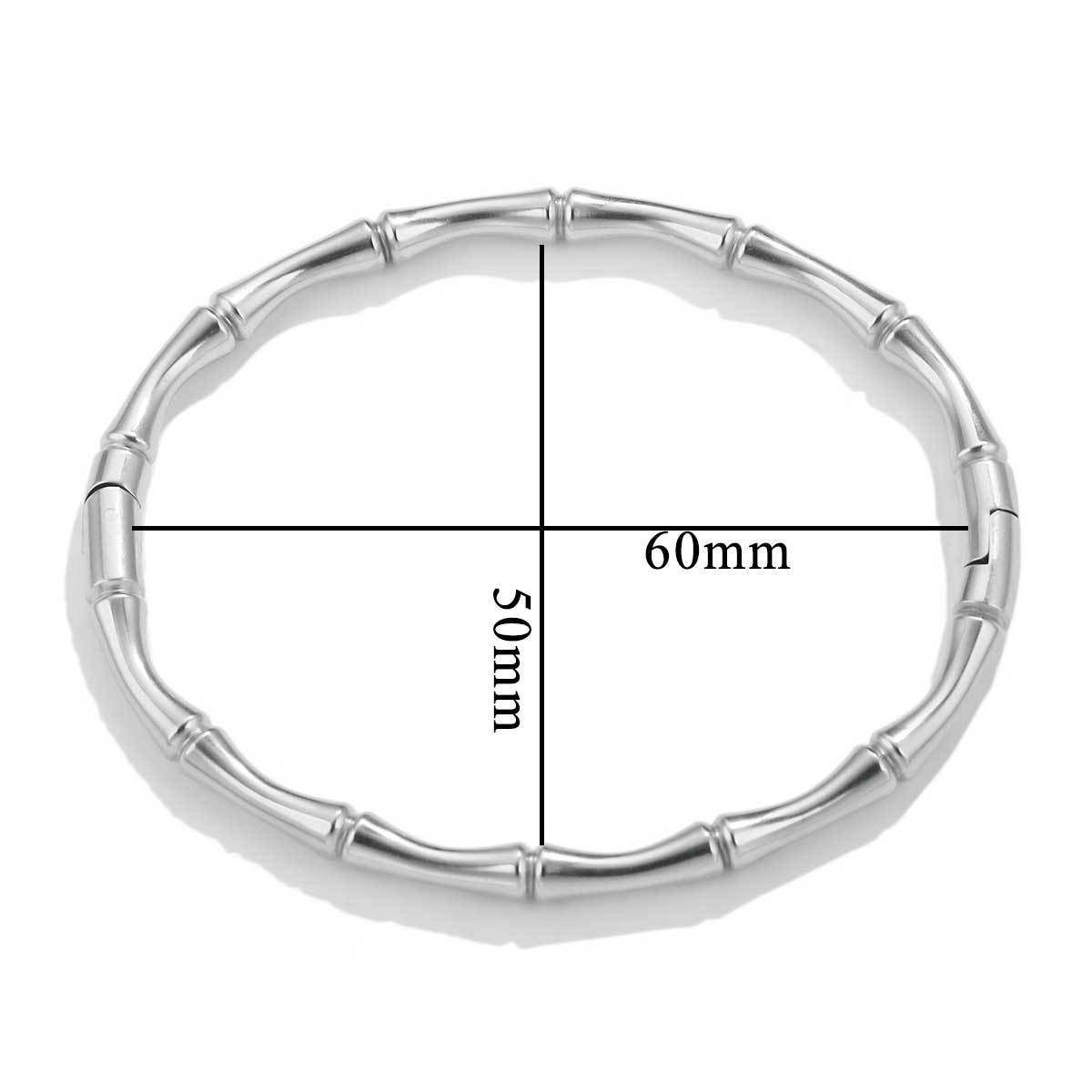 Fashion bamboo titanium steel bracelet female summer niche cold style ins stainless steel retro bamboo jewelry - Image 10