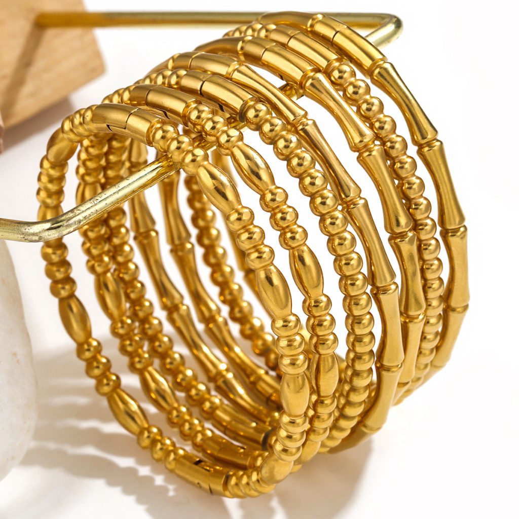 Fashion bamboo titanium steel bracelet female summer niche cold style ins stainless steel retro bamboo jewelry