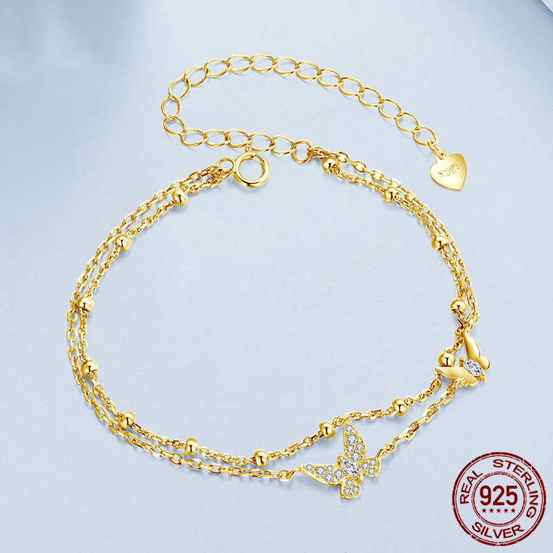 Double layer butterfly bracelet s925 pure silver jewelry for women - Image 5