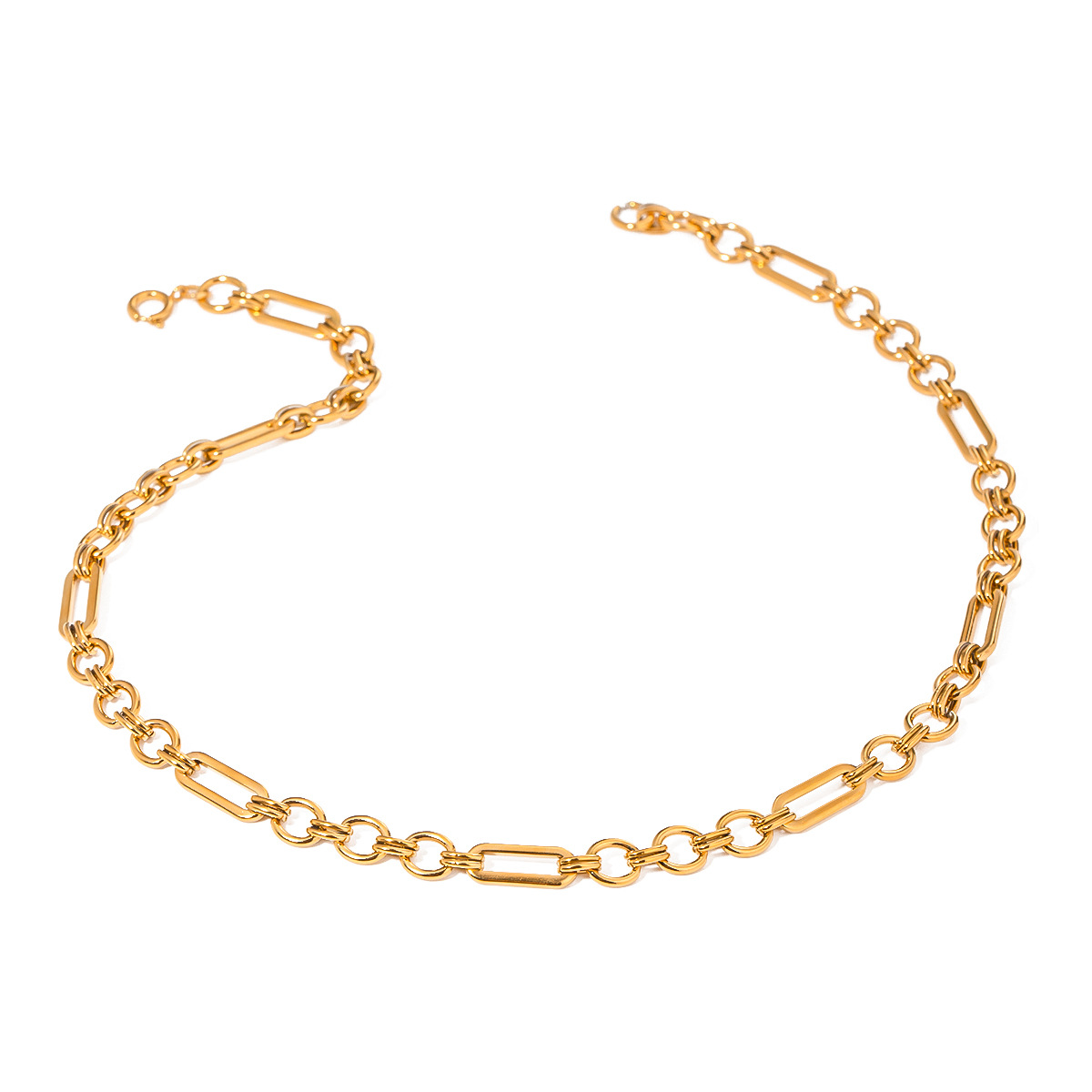 Fashion 18k gold stainless steel handmade chain 3:1 chain necklace female non-fading trendy jewelry - Image 5